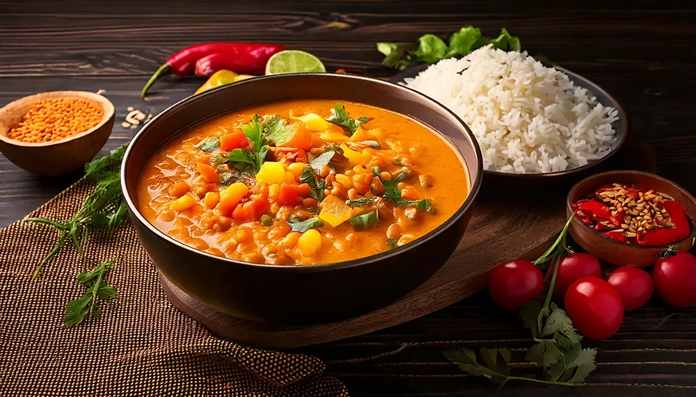 Dahl de lentilles corail aux petits légumes NutriCEC Dahl de lentilles corail aux petits légumes NutriCEC