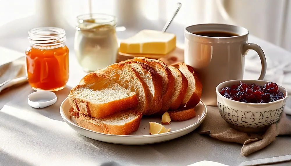 Petit Déjeuner Traditionnel français - Pain : Beurre : Confiture NutriCEC