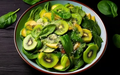 Salade Hivernale au kiwi, avocat et pesto de persil
