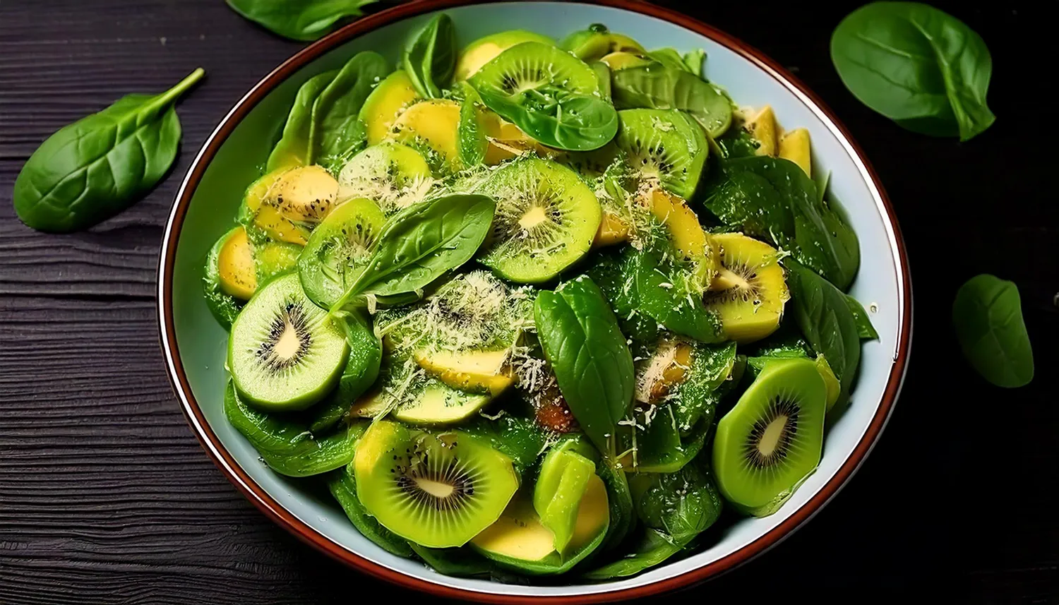 Salade fraîcheur au kiwi, avocat et pesto de persil NutriCEC Salade fraîcheur au kiwi, avocat et pesto de persil NutriCEC